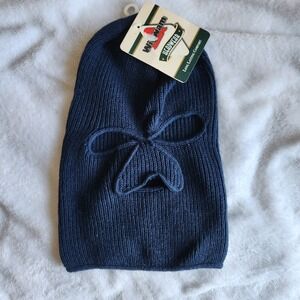 NWT Wigwam Mills USA vintage Blue wool ski face mask balaclava Nosey hat beanie